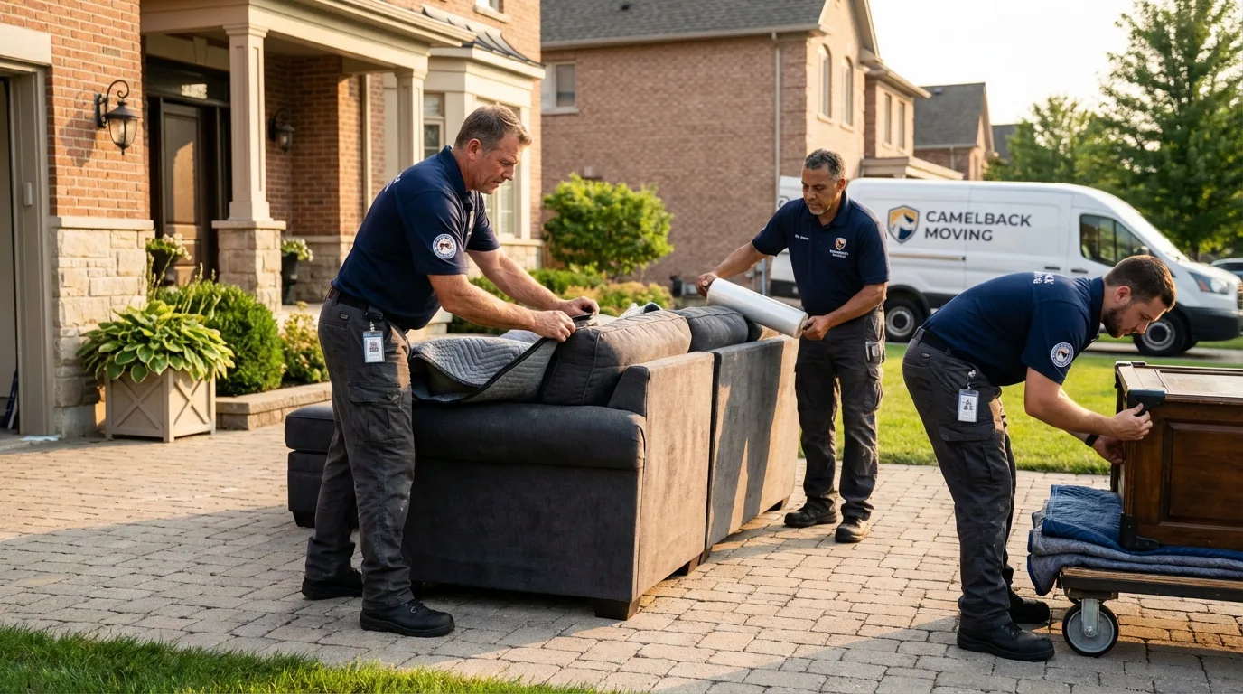 Large estate moving crew wrapping furniture in West Blocton, AL